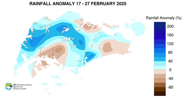 Rainfall 17 - 27 Feb 2025