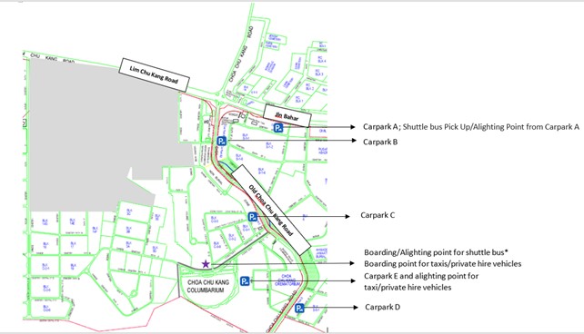 Location Map of Choa Chu Kang Cemetery and Columbarium