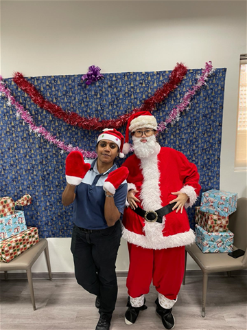 Tracy disguised as Santa Tracy disguised as Santa
