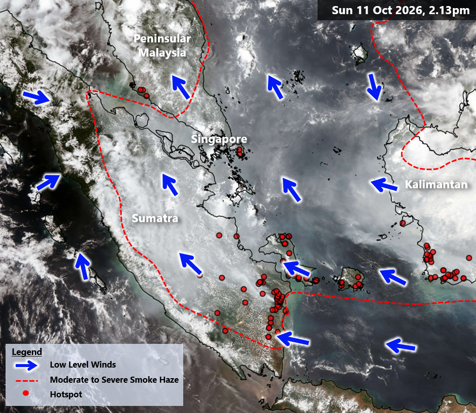 Haze hotspots as of 11 October 2026