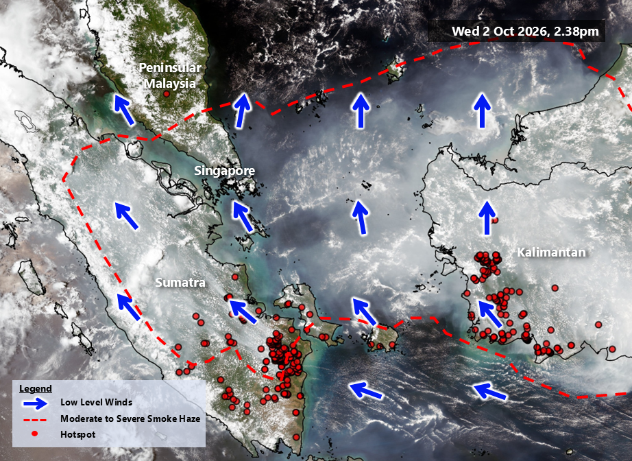 Haze hotspots as of 2 October 2026