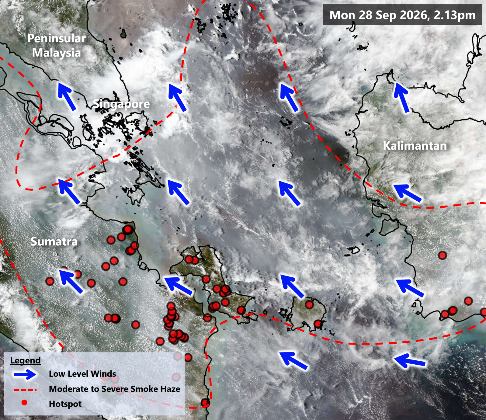 Haze hotspots as of 28 Sep 2026
